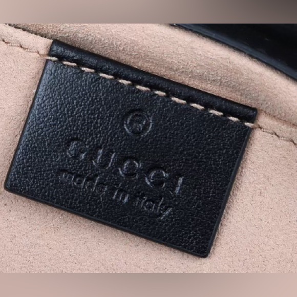 Gucci GG Black Leather Marmont Crossbody Shoulder Bag - Picture 10 of 12